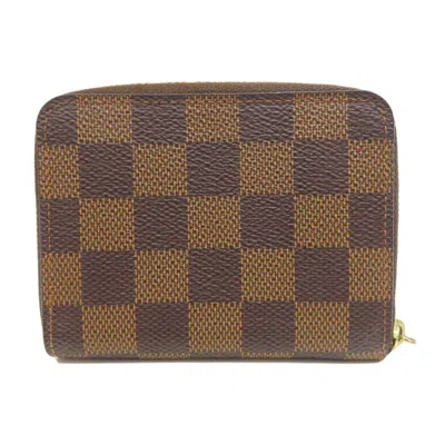 Pre-owned Louis Vuitton Damier Canvas Ebene Damier Canvas Coin Purse/coin Case ()
