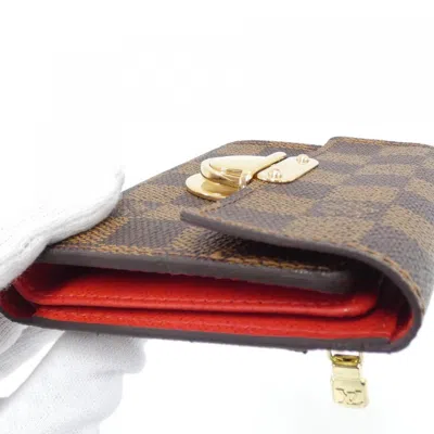 Pre-owned Louis Vuitton Damier Canvas Ebene Coated Canvas Wallet (tri-fold) ()