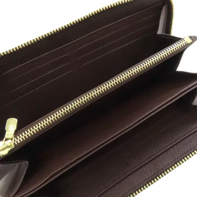 Pre-owned Louis Vuitton Damier Canvas Ebene Damier Canvas Long Wallet (bi-fold) () In Brown