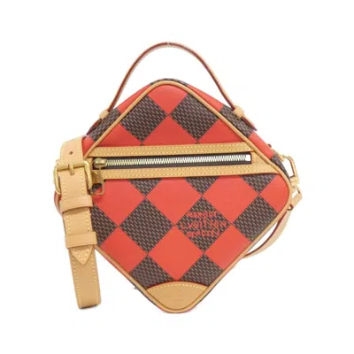 Pre-owned Louis Vuitton Damier Canvas Ebene Rouge Coated Canvas Shoulder Bag ()