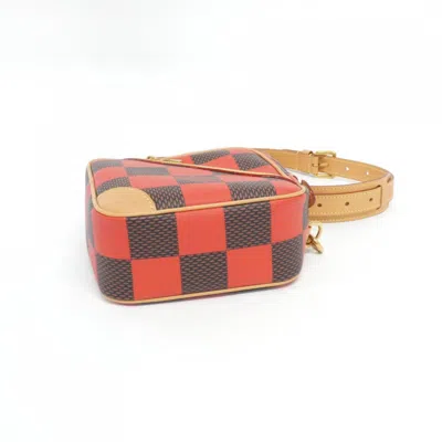 Pre-owned Louis Vuitton Damier Canvas Ebene Rouge Coated Canvas Shoulder Bag ()