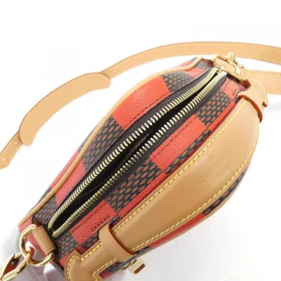 Pre-owned Louis Vuitton Damier Canvas Ebene Rouge Coated Canvas Shoulder Bag ()