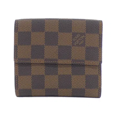 Pre-owned Louis Vuitton Ebene Coated Canvas Middle Wallet (bi-fold) ()
