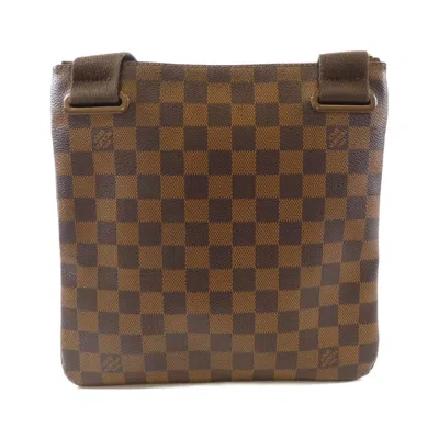 Pre-owned Louis Vuitton Ebene Coated Canvas Pochette Shoulder Bag ()