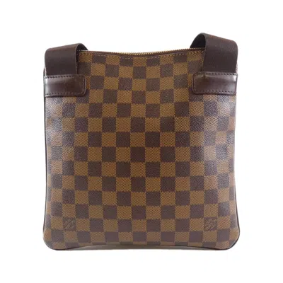 Pre-owned Louis Vuitton Ebene Coated Canvas Pochette Shoulder Bag ()