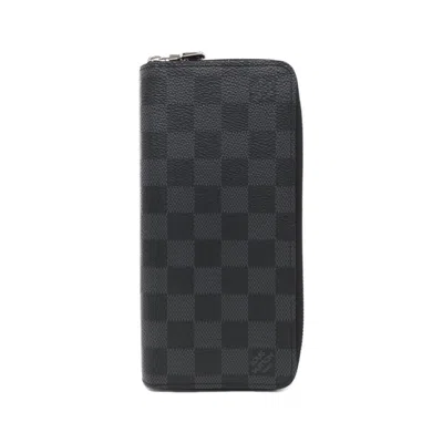 Pre-owned Louis Vuitton Graphite Coated Canvas Long Wallet (bi-fold) () In Gray
