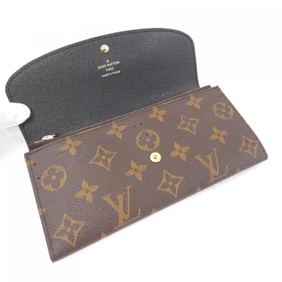 Pre-owned Louis Vuitton Marron Coated Canvas Long Wallet (bi-fold) () In Brown