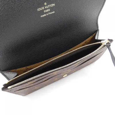 Pre-owned Louis Vuitton Marron Coated Canvas Long Wallet (bi-fold) () In Brown