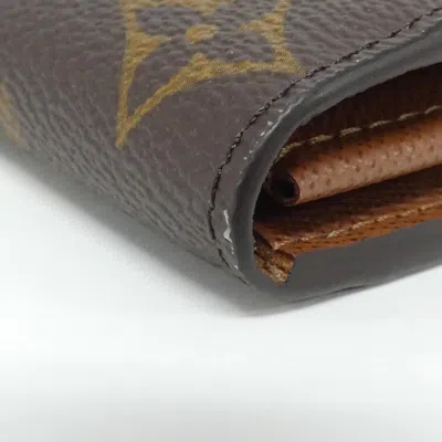 Pre-owned Louis Vuitton Marron Coated Canvas Long Wallet (bi-fold) () In Brown