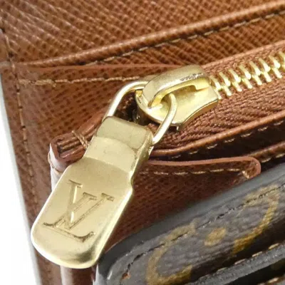 Pre-owned Louis Vuitton Marron Coated Canvas Long Wallet (bi-fold) () In Brown