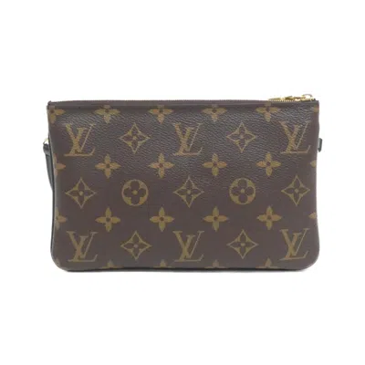 Pre-owned Louis Vuitton Marron Coated Canvas Pochette Shoulder Bag ()