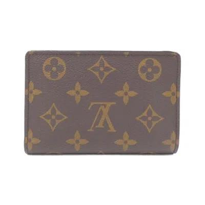 Pre-owned Louis Vuitton Marron Coated Canvas Wallet (bi-fold) ()