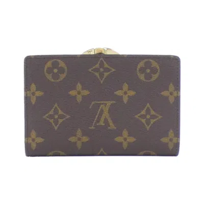 Pre-owned Louis Vuitton Marron Coated Canvas Wallet (bi-fold) () In Brown