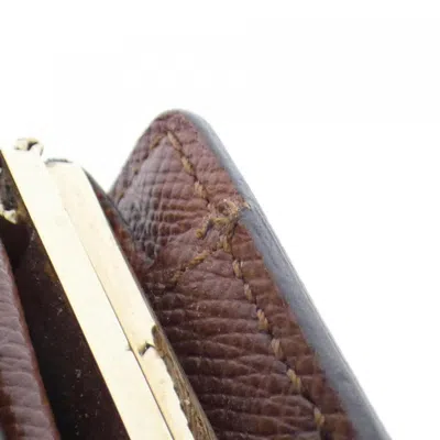 Pre-owned Louis Vuitton Marron Coated Canvas Wallet (bi-fold) () In Brown
