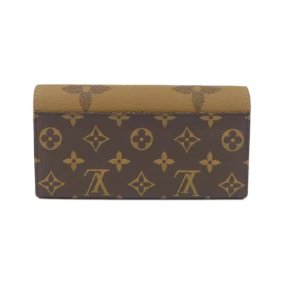 Pre-owned Louis Vuitton Marron Monogram Coated Canvas Long Wallet (bi-fold) ()