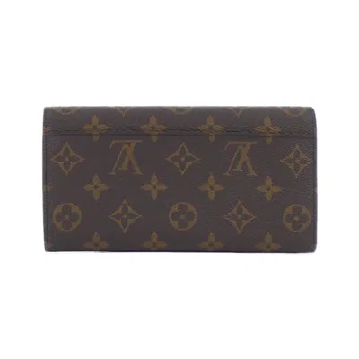 Pre-owned Louis Vuitton Marron Rose Ballerine Coated Canvas Long Wallet (bi-fold) ()