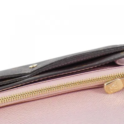 Pre-owned Louis Vuitton Marron Rose Ballerine Coated Canvas Long Wallet (bi-fold) ()