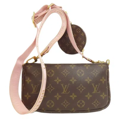 Pre-owned Louis Vuitton Monogram Rose Clair Monogram Pochette Shoulder Bag ()