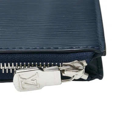 Pre-owned Louis Vuitton Navy Leather Clutch Bag Pochette ()