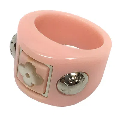 Pre-owned Louis Vuitton Pink Metal Resin Band Ring ()