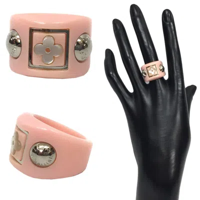 Pre-owned Louis Vuitton Pink Metal Resin Band Ring ()