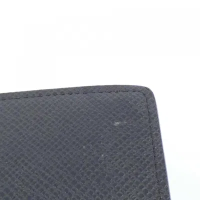 Pre-owned Louis Vuitton Taiga Black Leather Long Wallet (bi-fold) ()