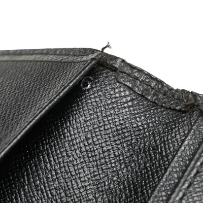 Pre-owned Louis Vuitton Taiga Black Leather Wallet (bi-fold) ()