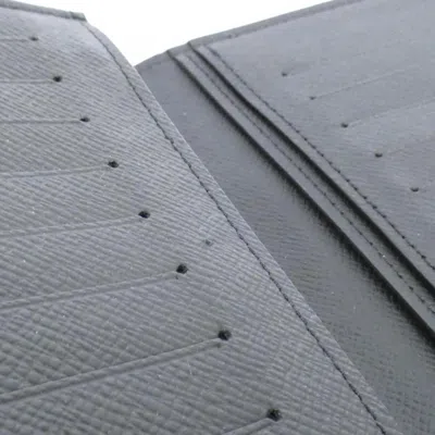 Pre-owned Louis Vuitton Taiga Black Leather Long Wallet (bi-fold) ()