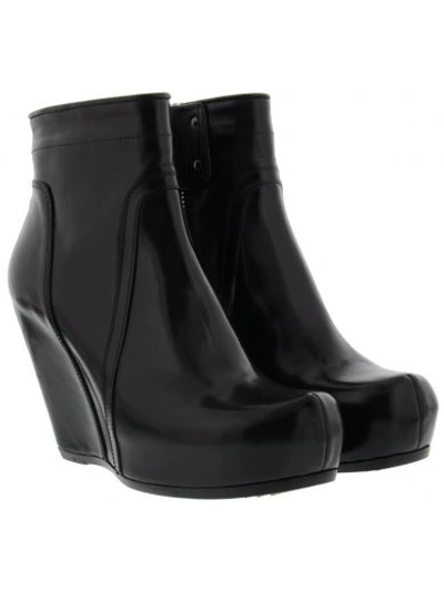 Shop Rick Owens Classic Zip Wedge Ankle Boots In Black