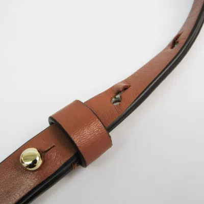 Pre-owned Michael Kors Brown Dark Orange Off-white Leather Handbag Shoulder Bag ()