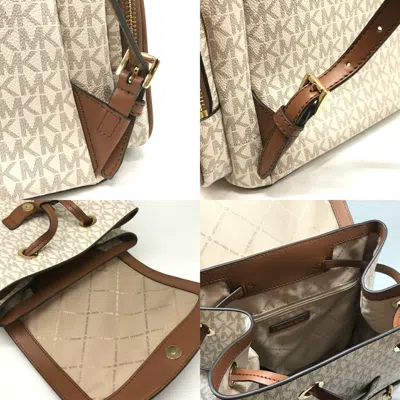 Pre-owned Michael Kors Brown Ivory Pvc Backpack ()