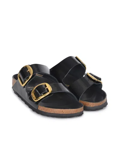 Birkenstock Arizona Big Buckle Narrow Leather Sandal In Black