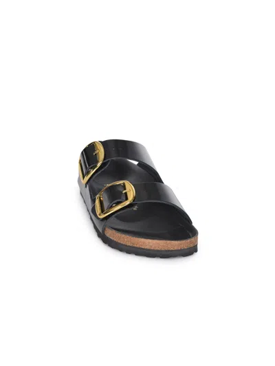 Birkenstock Arizona Big Buckle Narrow Leather Sandal In Black