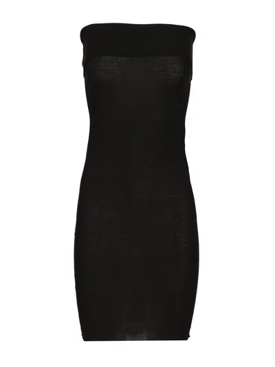 Rick Owens Athena Rib Knit Knitwear Black In Black