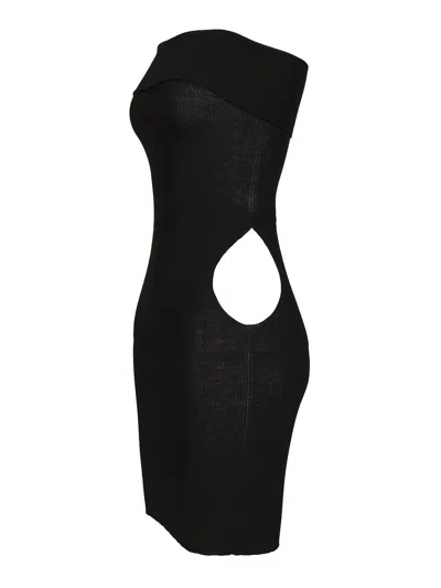 Rick Owens Athena Rib Knit Knitwear Black In Black