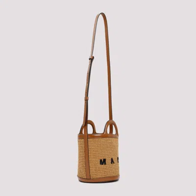 Marni Tropicalia Mini Bucket Bag In Brown
