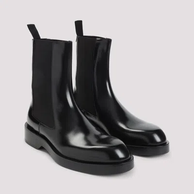 Jil Sander Calf Leather Chelsea Boots In Black