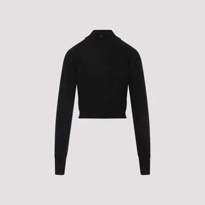 Sportmax Perseo Cropped Wool Cardigan Collar In Black