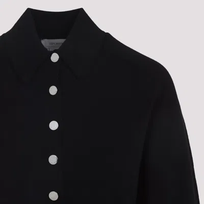 Sportmax Perseo Cropped Wool Cardigan Collar In Black