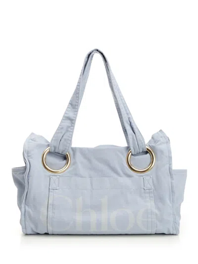 Chloé Logo Printed Plage Tote Bag