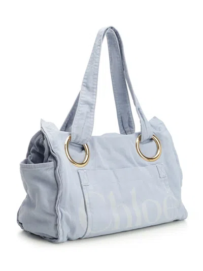 Chloé Logo Printed Plage Tote Bag