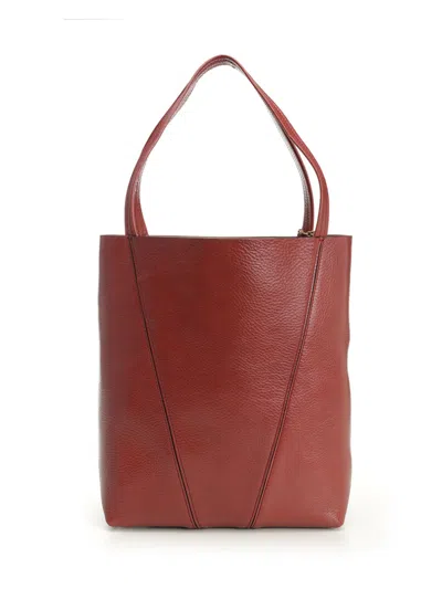 Chloé Spin Tote Bag In Grained Leather In Pink