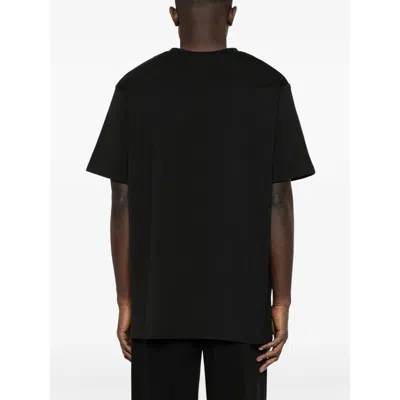 Balmain Black Crewneck T-shirt With Logo Lettering On The Front In Black