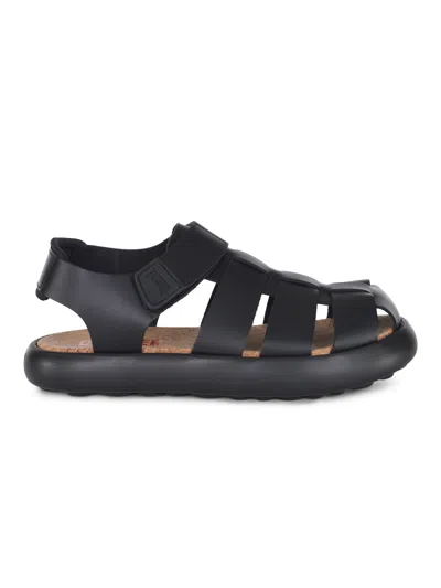 Camper Pelotas Flota Woven Leather Sandal In Black, Men's At Urban Outfitters In Black
