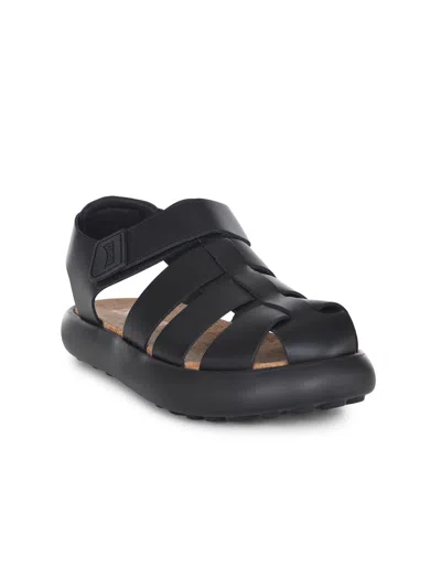 Camper Pelotas Flota Woven Leather Sandal In Black, Men's At Urban Outfitters In Black