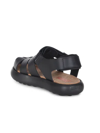 Camper Pelotas Flota Woven Leather Sandal In Black, Men's At Urban Outfitters In Black