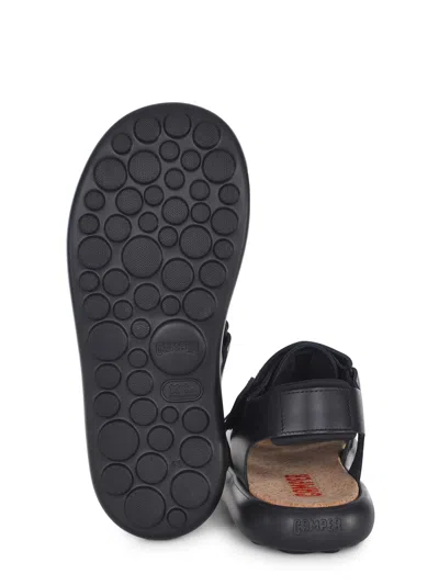 Camper Pelotas Flota Woven Leather Sandal In Black, Men's At Urban Outfitters In Black