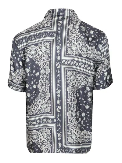 Fendi Bandana Shirt Floral Pattern In Gray