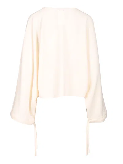 Max Mara Fine Wool Yarn Sweater Knitwear White In Neutral
