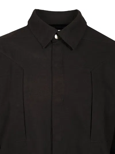 Rick Owens Man Shirt Black Size 44 Virgin Wool In Black